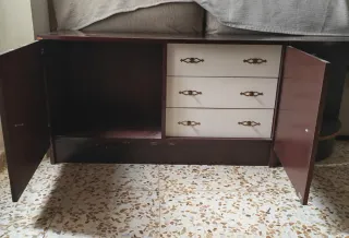 Mueble bajo modular vintage madera