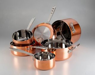 Set de 5 ollas de cobre