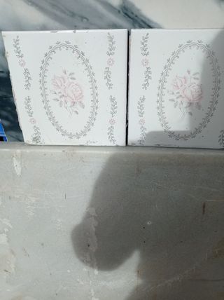 Azulejos Vintage Diseño Floral Azul y Floral Rosa