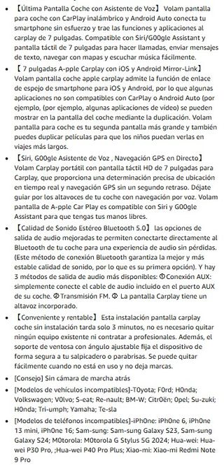 Pantalla Inteligente 7" Carplay