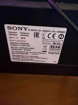 Sony Bravia TV Negra 42 pulgadas smart