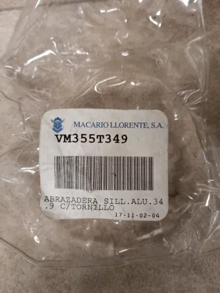 Abrazadera sillín aluminio 34.9