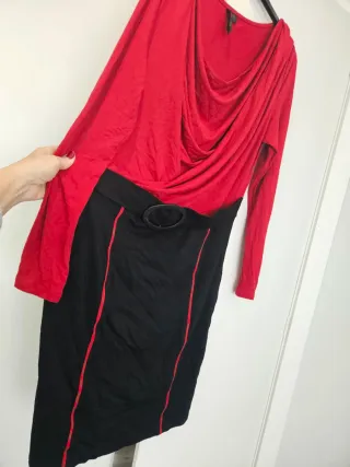 Vestido elegante rojo y negro