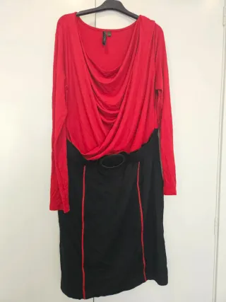 Vestido elegante rojo y negro