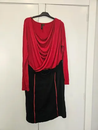 Vestido elegante rojo y negro