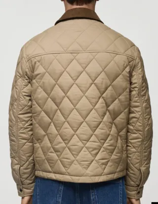 Chaqueta acolchada Mango cuello pana