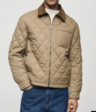 Chaqueta acolchada Mango cuello pana