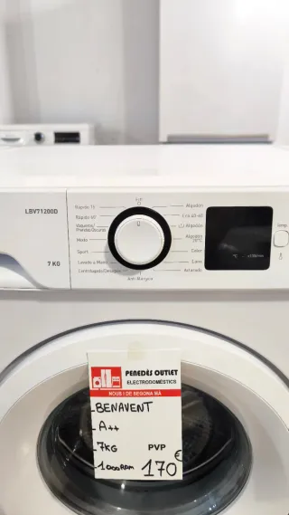 Lavadora Benavent 7kg A++ 1000rpm con garantía.