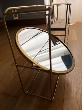 Estantería con espejo metal y madera