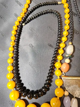 Lote 3 collares ámbar y ágatas