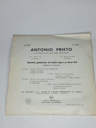 Antonio Prieto - La Novia / El Milagro 7 Single