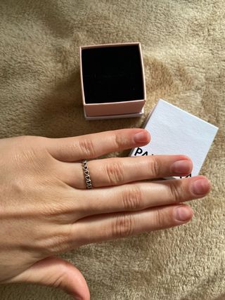 Anillo Pandora Corazones Plata