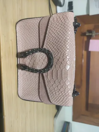 Bolso Piel Inspiración Herradura Rosa