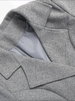 Abrigo largo gris mujer