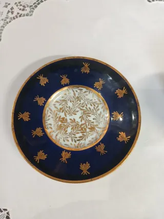 Taza y platillo porcelana Limoges. Napoléon III.