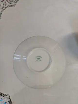 Taza y platillo porcelana Limoges. Napoléon III.