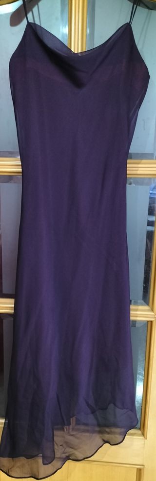 Vestido morado de fiesta tirantes