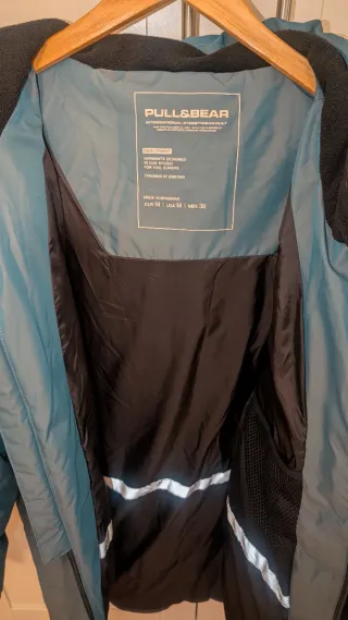 Abrigo largo Pull&Bear verde azulado Talla M