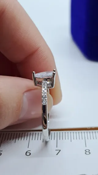 Anillo Corazón Plata Circonitas Ajustable
