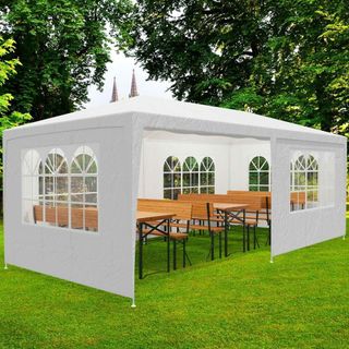 Gazebo bianco con finestre 3x6x2 H nuovo