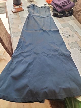 Vestido de fiesta azul iridiscente