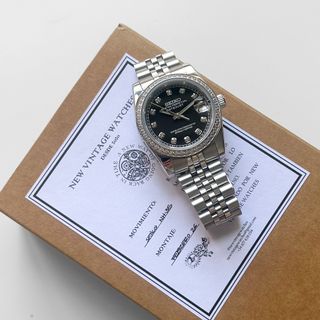 Seiko Datejust Negro Diamantes NH35 Automático