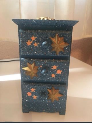 Cajita joyero azul con estrellas doradas