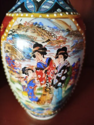 Jarrón de cerámica chino multicolor