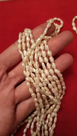 Collana fiume perle bianche