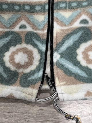 Vintage Patterned Fleece Jacket - Size L - Retro