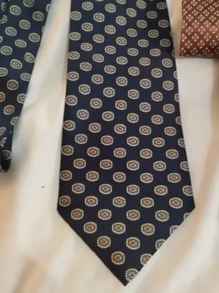 Lote 2 corbatas vintage azul y rojo