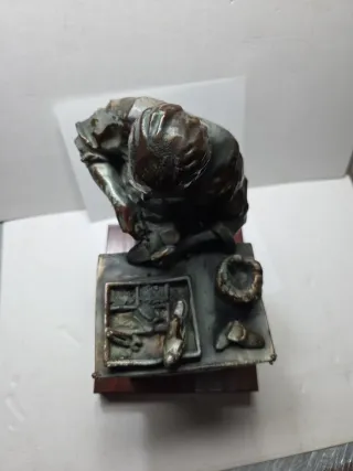 Figura Zapatero Antigua Bronce Patinado