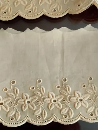 Puntilla bordada con flores