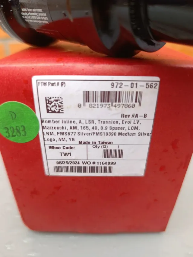 165x40mm MARZOCCHI Bomber Inline A LSR Evol 2025.