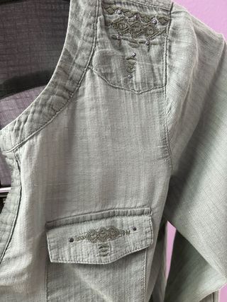 Blusa señora Promod verde oliva claro