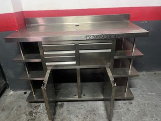 Mueble cafetero acero inoxidable 150x60x100