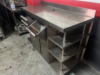 Mueble cafetero acero inoxidable 150x60x100