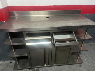 Mueble cafetero acero inoxidable 150x60x100