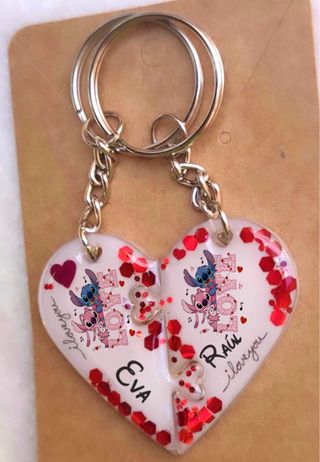 Llaveros Corazón Lilo & Stitch Pareja