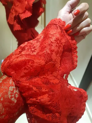 Vestido de Gitana Rojo Encaje