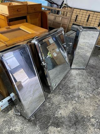 Mueble baño vintage 80s madera y metal