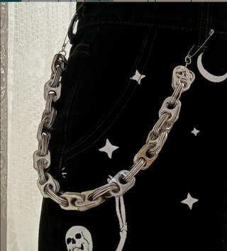 Corrente Punk Prata e Preta