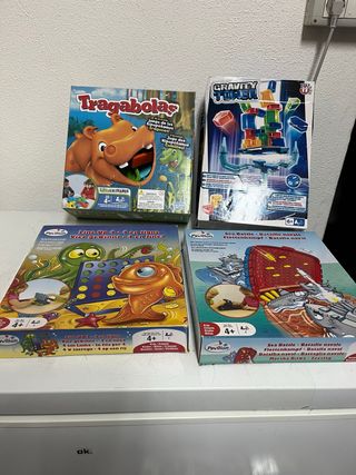 Lote 4 juegos de mesa: Tragabolas, Gravity Tower,