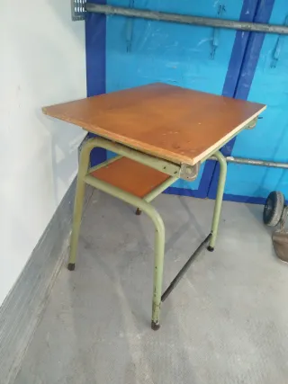 Mesa Dibujo Antiguo Madera Metal