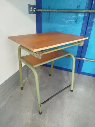 Mesa Dibujo Antiguo Madera Metal