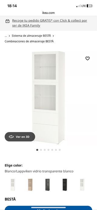 Vetrina BESTÅ Ikea in Vetro Trasparente