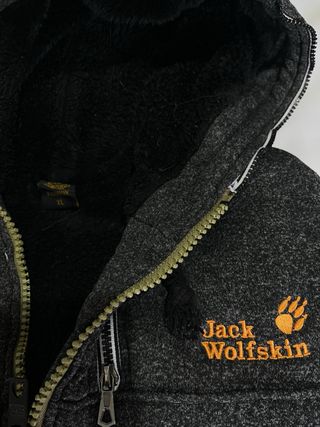 Cazadora borrego gris negro XL invierno