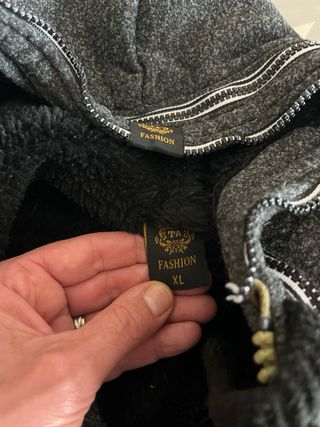 Cazadora borrego gris negro XL invierno