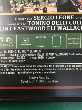 El Bueno, El Feo y El Malo DVD (Español)