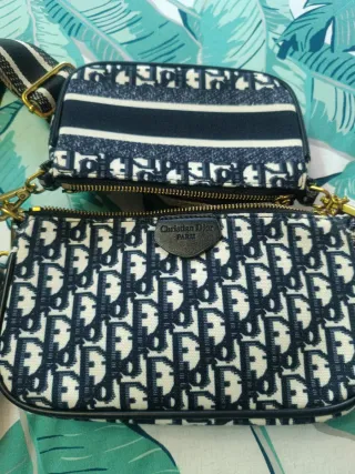 Bolso Christian Dior Azul y Blanco